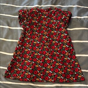 Floral Red and Black Dress